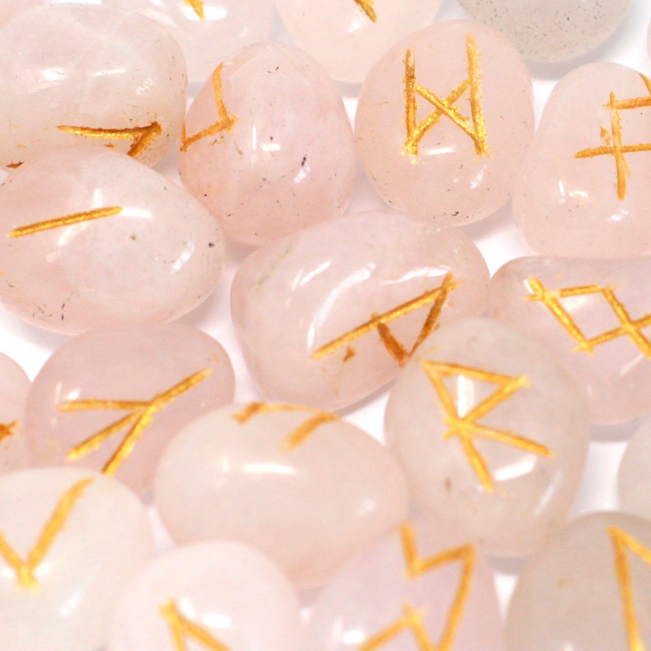 Runes Stone Set in Pouch - Rose Quartz - Image 2