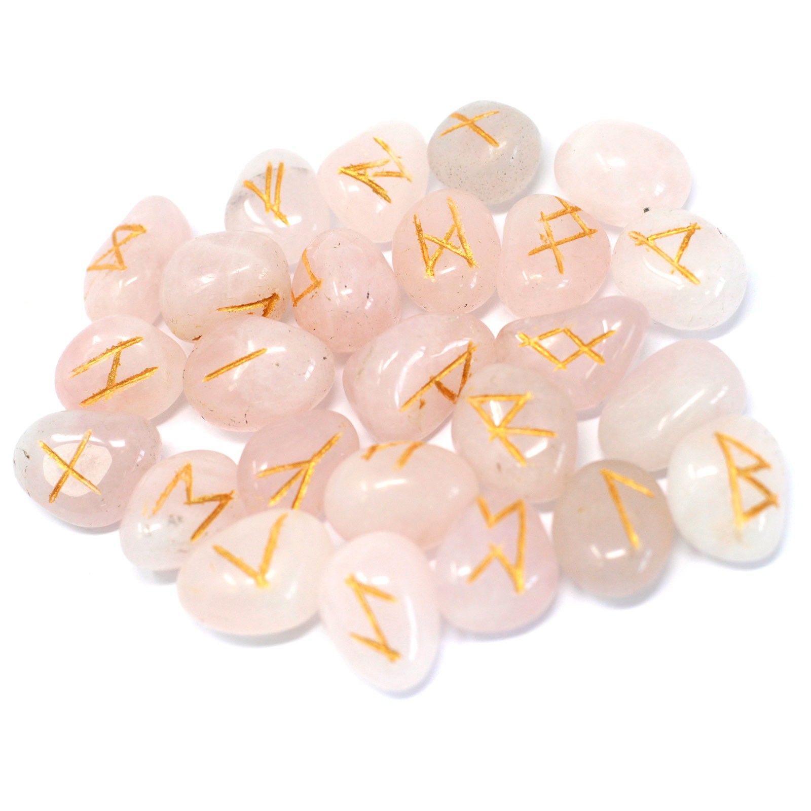 Runes Stone Set in Pouch - Rose Quartz - Image 3