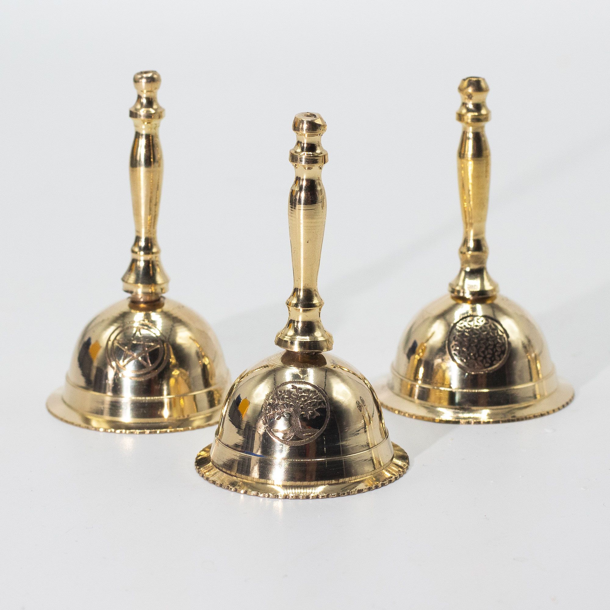 Small Altar Brass Bell - Flower of Life - Image 2