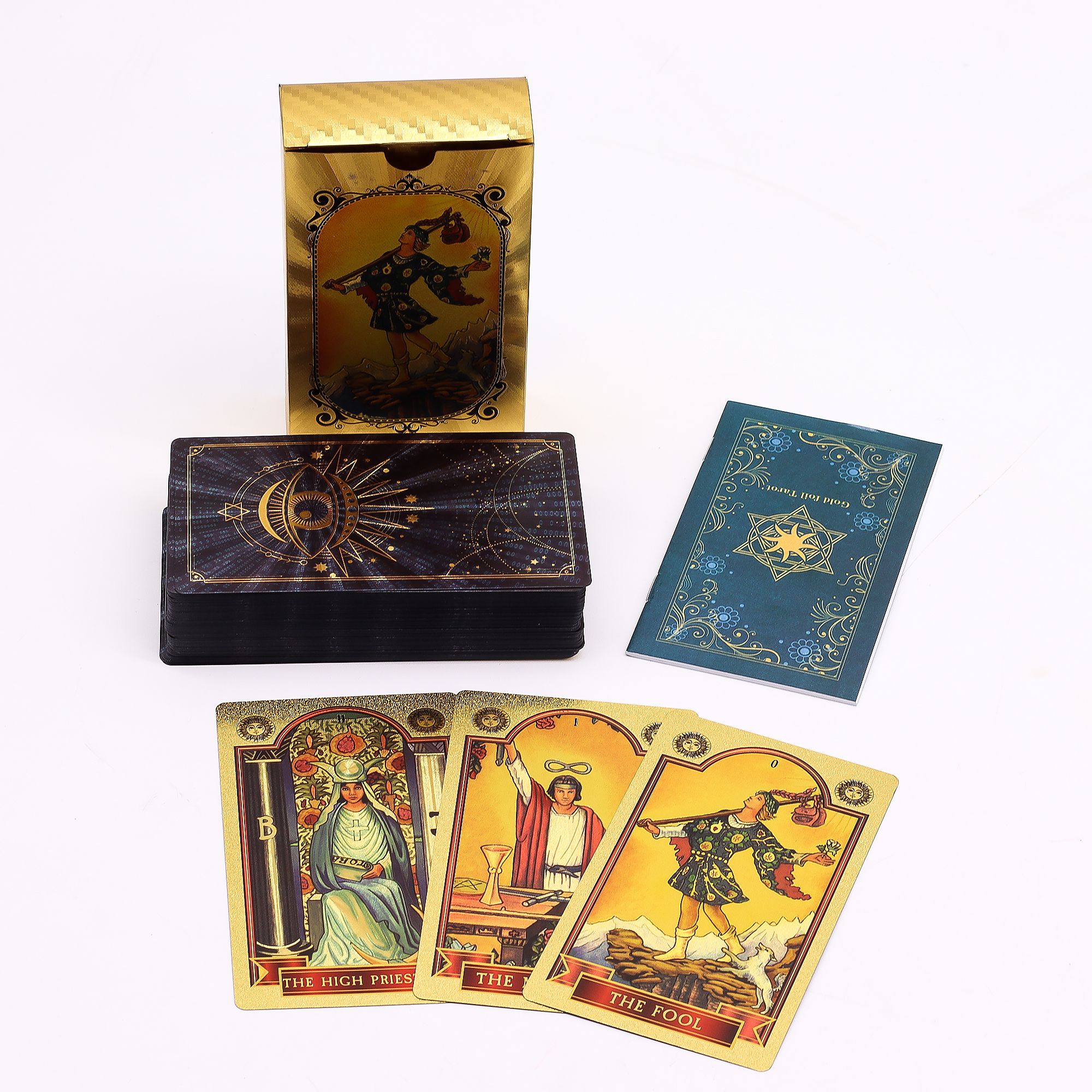 Blue & Gold Foil Tarot Card Set - All Seeing Eye - with booklet - Image 8