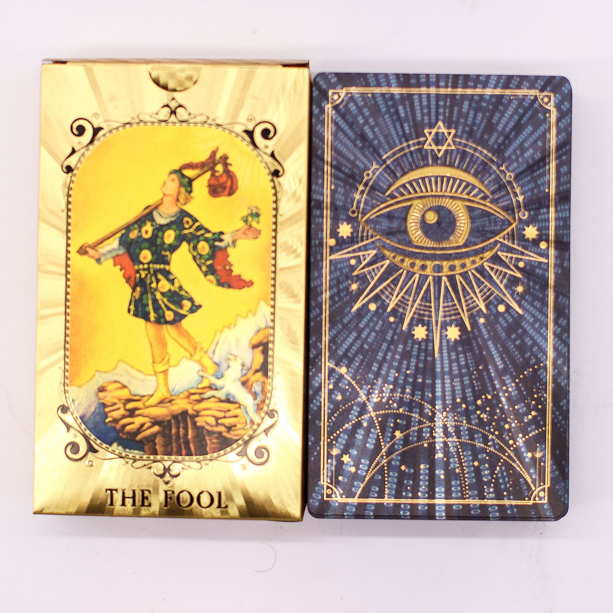Blue & Gold Foil Tarot Card Set - All Seeing Eye - with booklet - Image 6