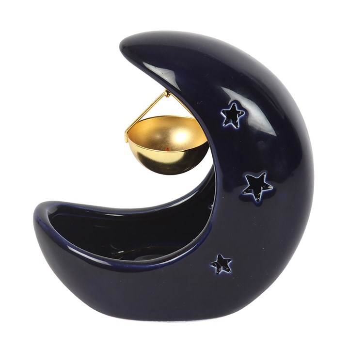 Blue Crescent Moon Hanging Oil Burner - Image 3