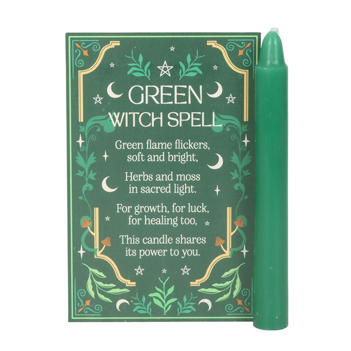Pack of 12 Green Witch Spell Candles - Image 3